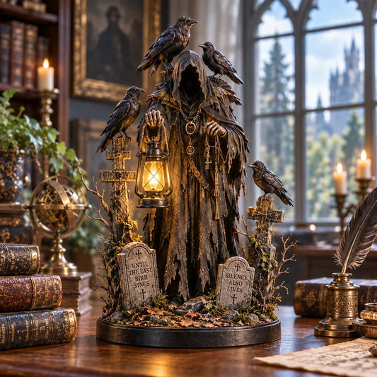 🐦‍⬛ Raven Guardian Lantern Statue 🏮 Keeper of the Last Light