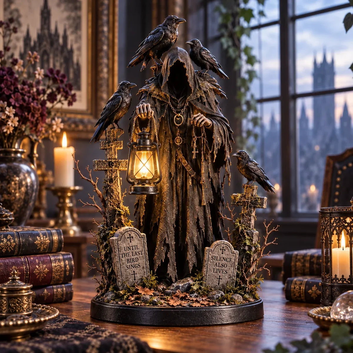 🐦‍⬛ Raven Guardian Lantern Statue 🏮 Keeper of the Last Light