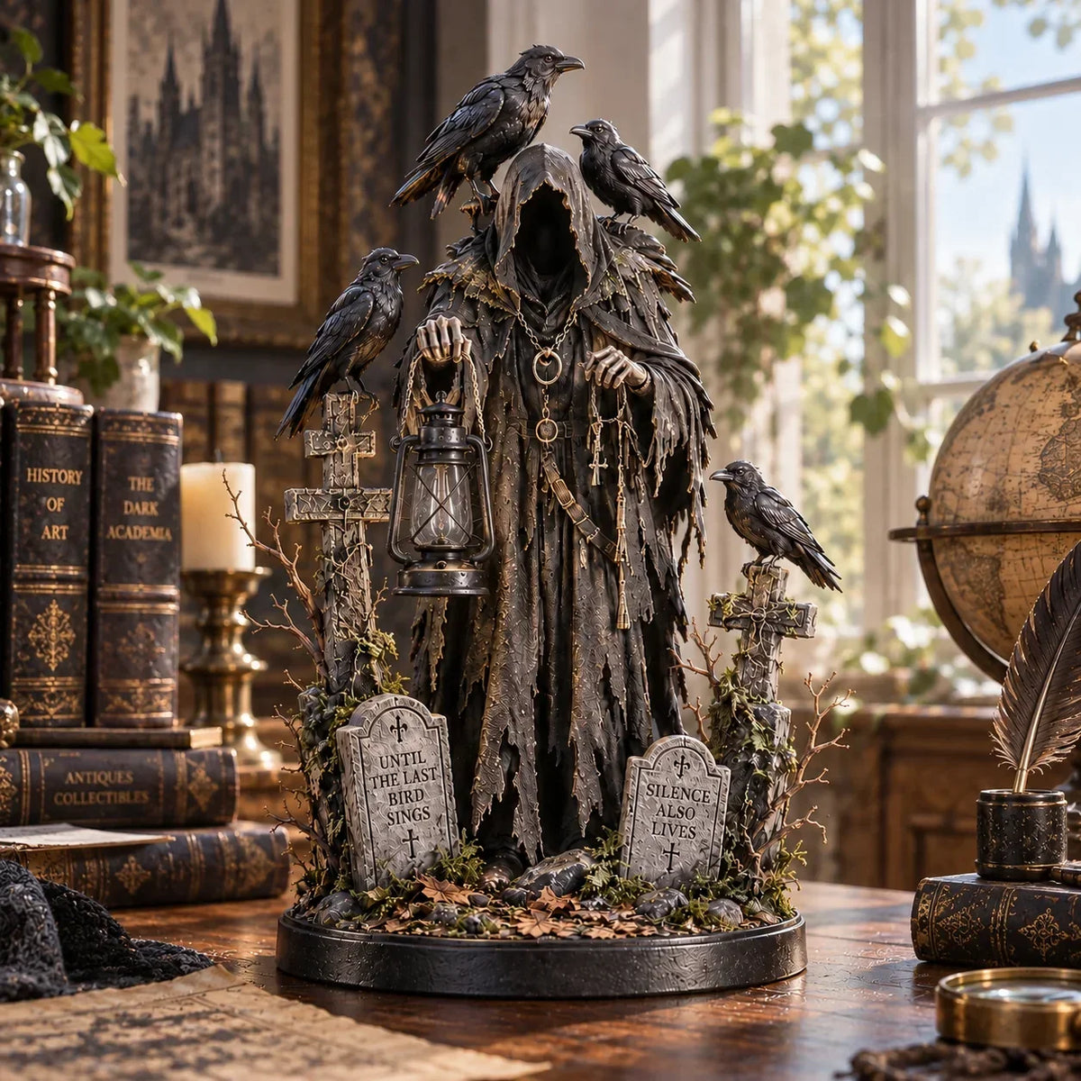 🐦‍⬛ Raven Guardian Lantern Statue 🏮 Keeper of the Last Light