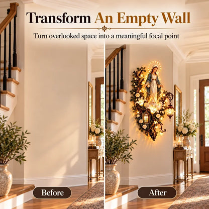 ✨Illuminated Sacred Floral Wall Decor – 🤍4 Faith-Inspired Designs