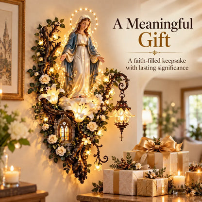 ✨Illuminated Sacred Floral Wall Decor – 🤍4 Faith-Inspired Designs