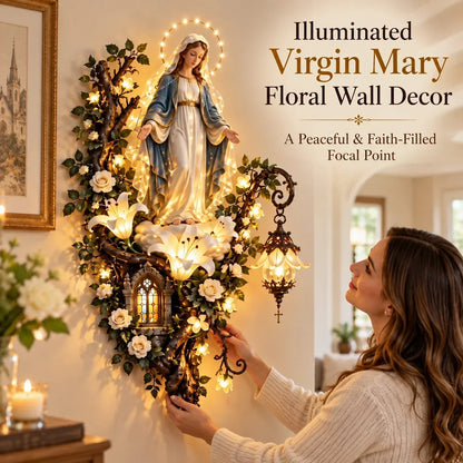 ✨Illuminated Sacred Floral Wall Decor – 🤍4 Faith-Inspired Designs