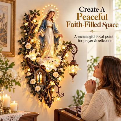 ✨Illuminated Sacred Floral Wall Decor – 🤍4 Faith-Inspired Designs