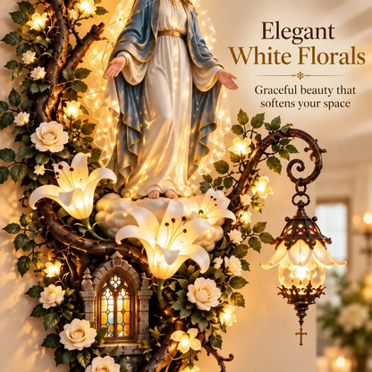 ✨Illuminated Sacred Floral Wall Decor – 🤍4 Faith-Inspired Designs