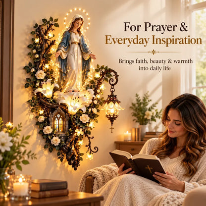 ✨Illuminated Sacred Floral Wall Decor – 🤍4 Faith-Inspired Designs