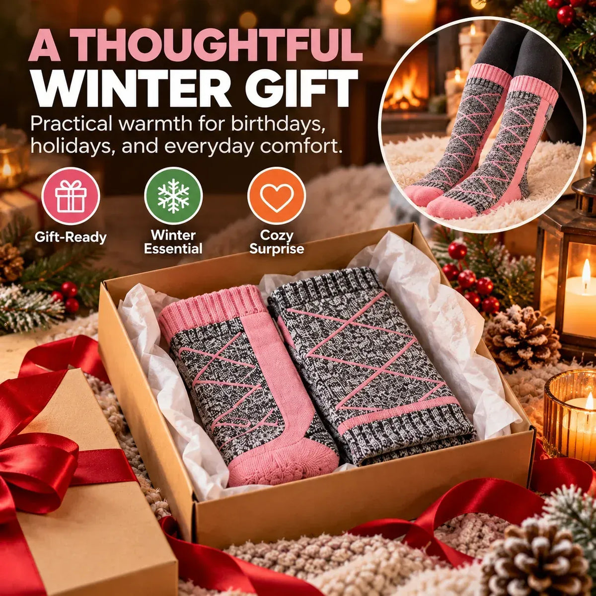 🔥 Rechargeable Heated Socks | 3 Heat Levels with Targeted Sole Warmth  ❄️