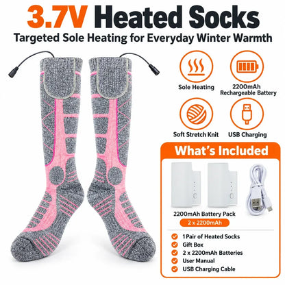 🔥 Rechargeable Heated Socks | 3 Heat Levels with Targeted Sole Warmth  ❄️