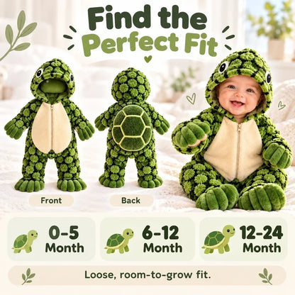 🐢 Ultra-soft Baby Turtle Onesie – Cozy & Warm, Skin-friendly Plush, Easy-zip Diaper Changes & Adorable 3d Shell Design