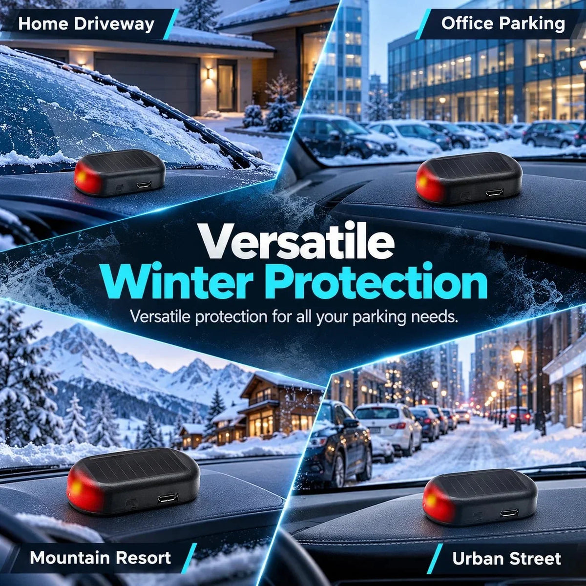 Winter vehicle use in driveway office mountain and urban environments