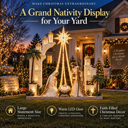 ✨ Christmas Star Nativity Light – Illuminated Holy Family Outdoor Yard Display