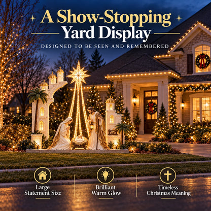 ✨ Christmas Star Nativity Light – Illuminated Holy Family Outdoor Yard Display