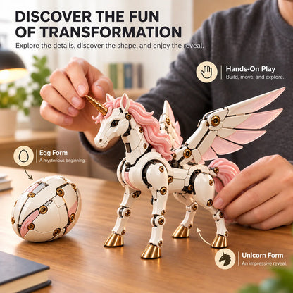 🥚2-in-1 Transforming Mechanical Egg – 🐉Dragon, Phoenix & Winged Unicorn