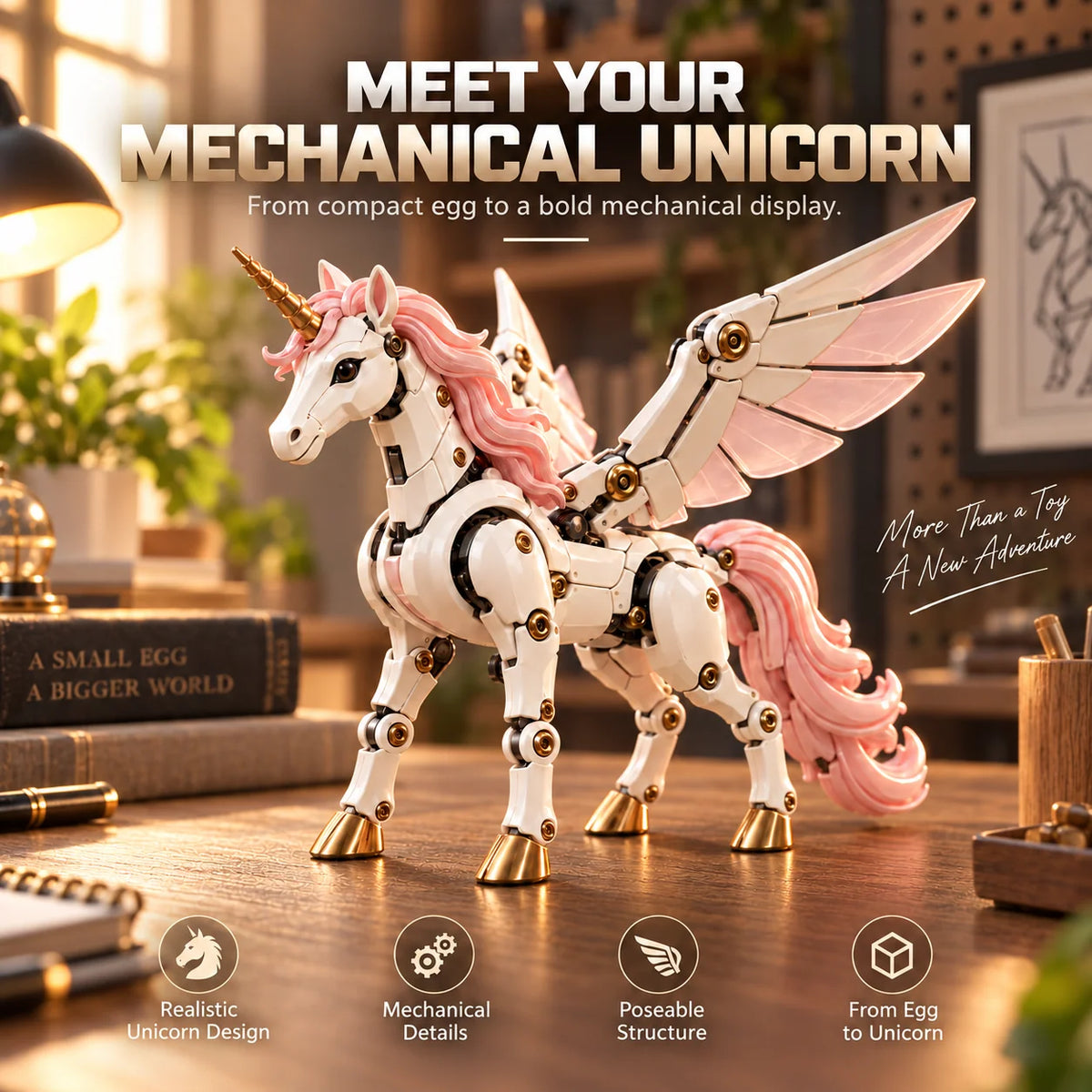 🥚2-in-1 Transforming Mechanical Egg – 🐉Dragon, Phoenix & Winged Unicorn