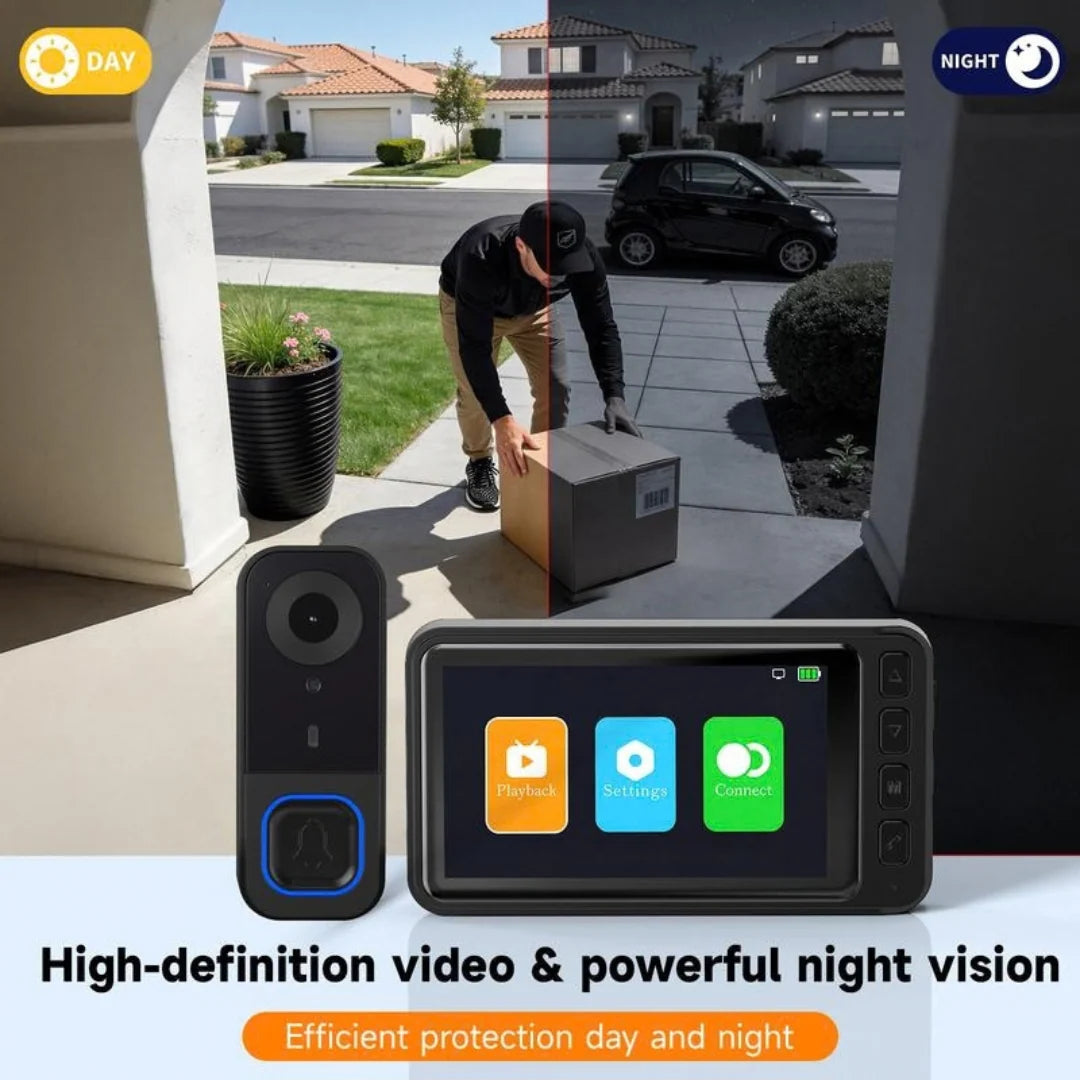 🚪X8 WiFi-Free Video Doorbell Kit— No App or Home Wi-Fi