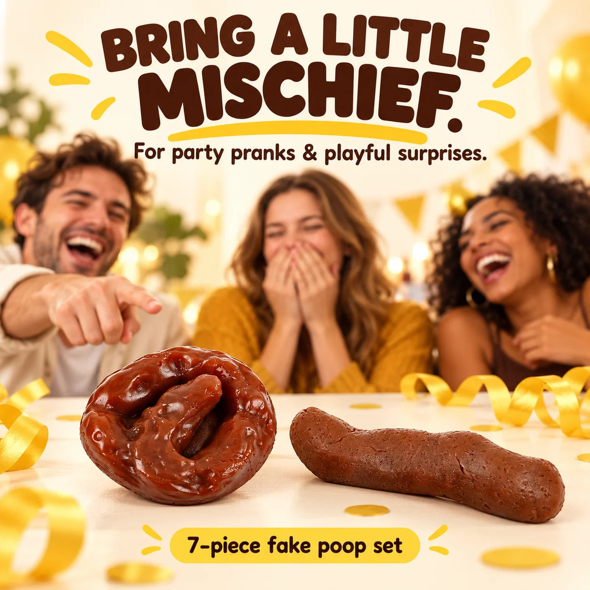 😂💩7-Piece Realistic Fake Poop Prank Set – Funny Gag Gift