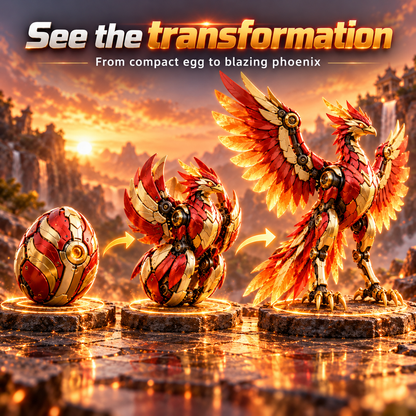 🥚2-in-1 Transforming Mechanical Egg – 🐉Dragon, Phoenix & Winged Unicorn