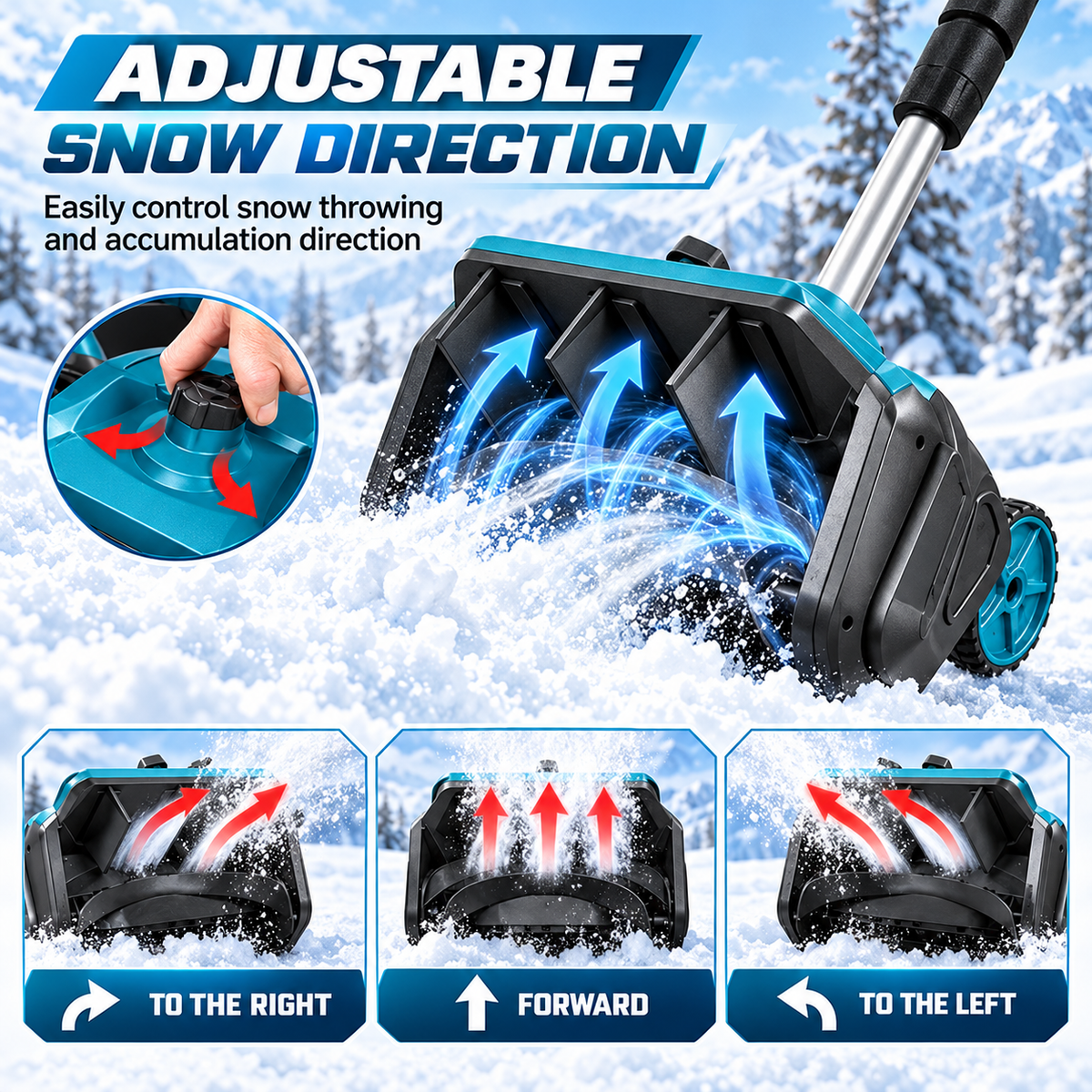 ❄️Brushless Cordless Snow Shovel Foldable with Wheels | For Makita 18V Battery🔋