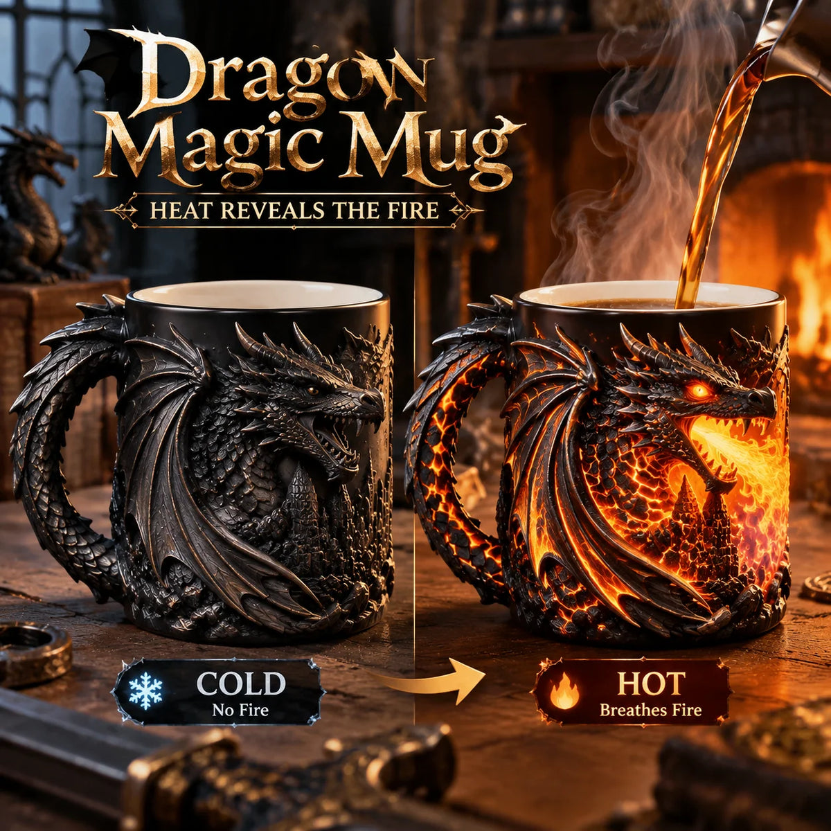 🔥🐉 Dragonfire Heat-Reveal Magic Mug