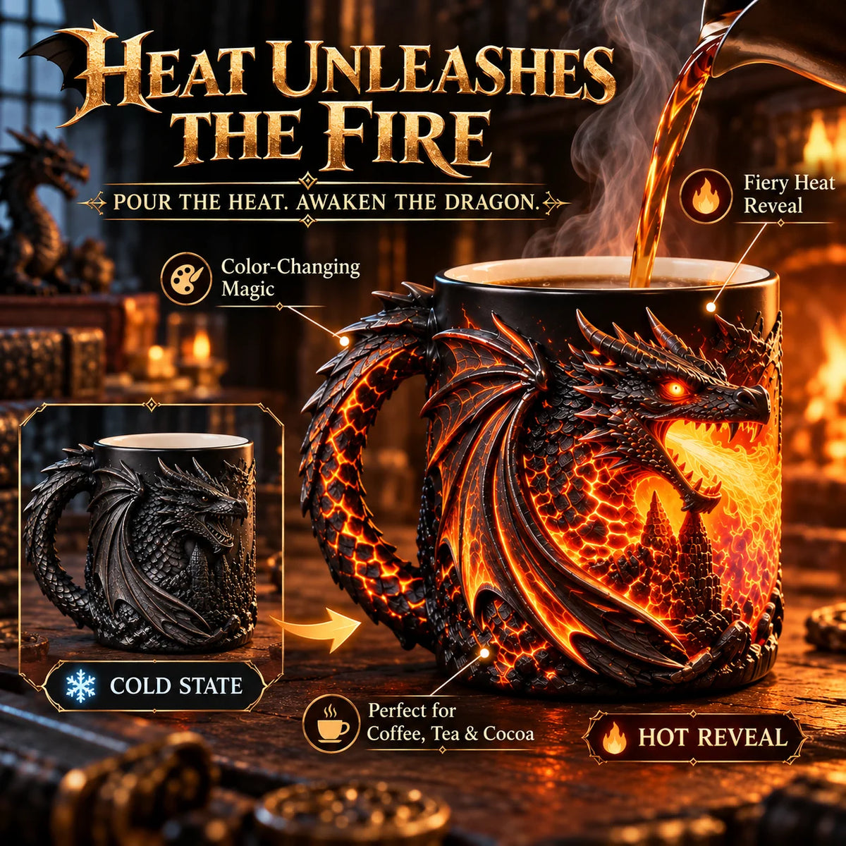 🔥🐉 Dragonfire Heat-Reveal Magic Mug
