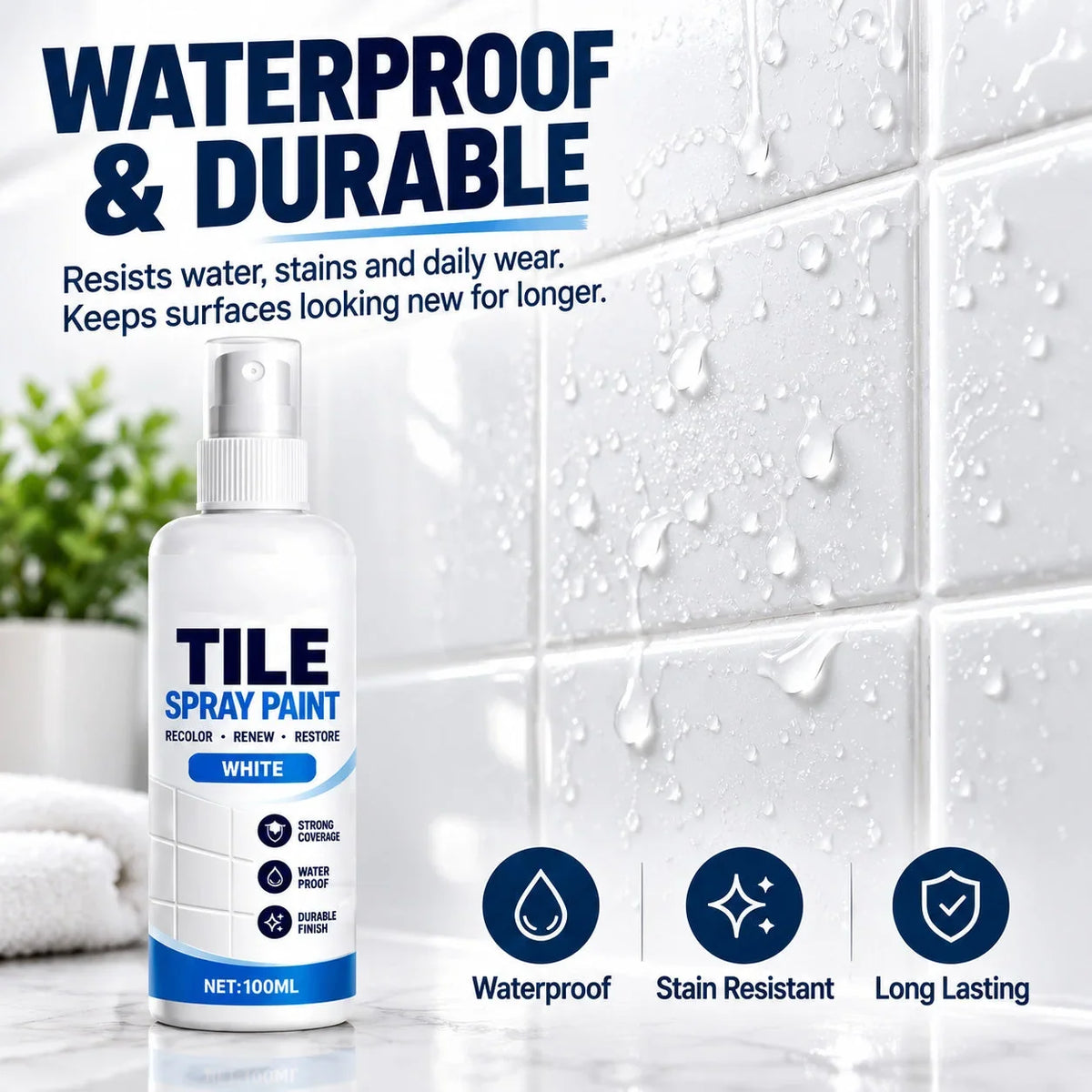 🎨 Tile Renewal Spray Paint |Refresh Compatible Tile & Household Surfaces
