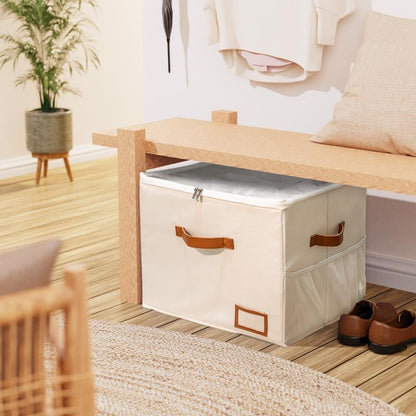 👟Space-Saving Fabric Shoe Storage Box with Clear Lid