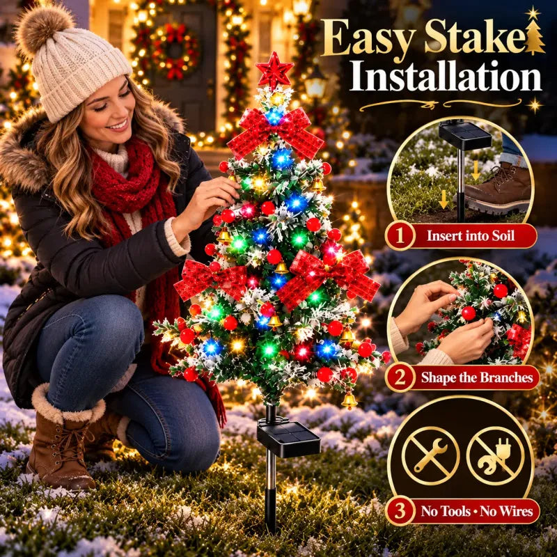 🔥 Last Day 49% Off Solar Cedar Christmas Tree Lights| Festive Outdoor Holiday Decor