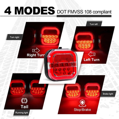 🚚 🔥Wireless Magnetic LED Trailer Lights Kit – Tail, Brake & Turn Signals