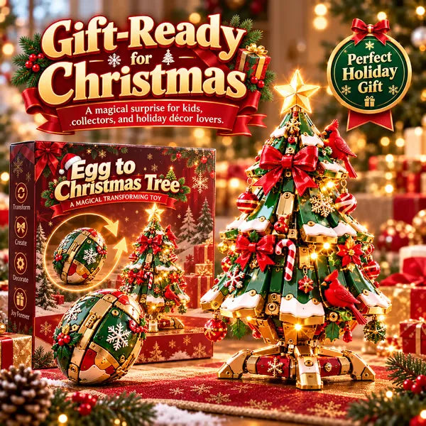 🔥 LAST DAY 49% OFF 🔥 Egg-to-Christmas Tree Magical Transforming Toy – Cardinal Christmas Tree Holiday Gift 🎄🎁✨