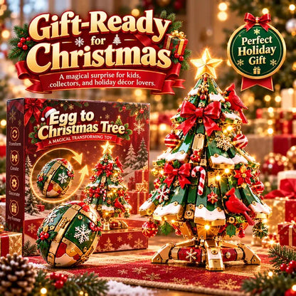 🔥 LAST DAY 49% OFF 🔥 Egg-to-Christmas Tree Magical Transforming Toy – Cardinal Christmas Tree Holiday Gift 🎄🎁✨