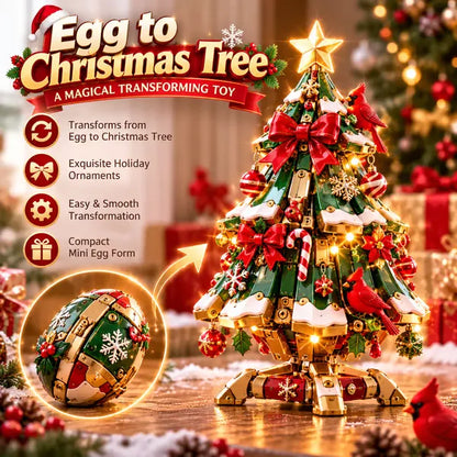 🔥 LAST DAY 49% OFF 🔥 Egg-to-Christmas Tree Magical Transforming Toy – Cardinal Christmas Tree Holiday Gift 🎄🎁✨