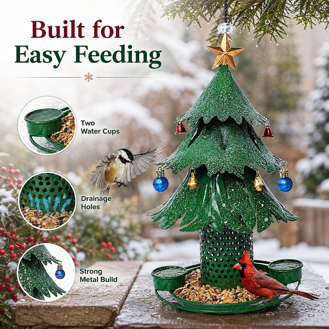 🎄Christmas Tree Bird Feeder🔥Festive Hanging Backyard Holiday Decor