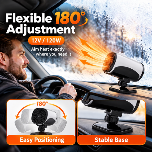 ⏳ Last Day 49% OFF ✨Portable Car Heater Defroster with 360-Degree Rotating Base