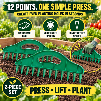 🌱 2-Pack Garden Furrow Maker & Seed Spacing Tool Set