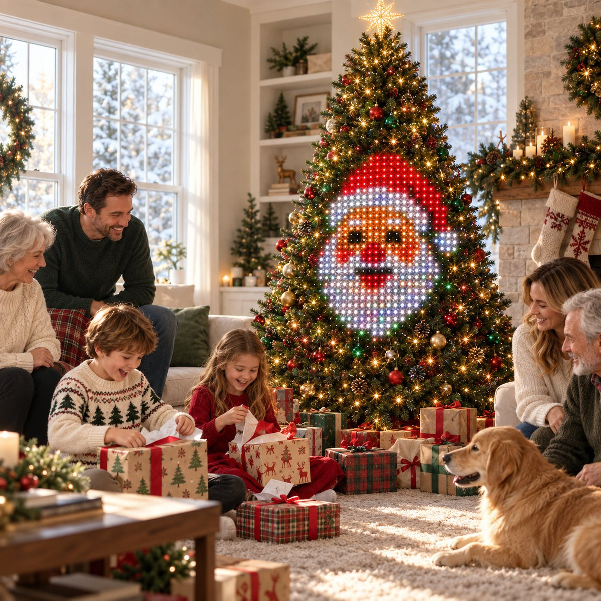 🎅No WiFi Needed Pixel Christmas Lights | Built-in Timer For Auto On/Off | Create Magical Christmas Night