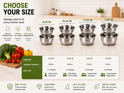 🎁Hot Sale! 3-in-1 Stainless Steel Grater Bowl with Colander | 50% Off