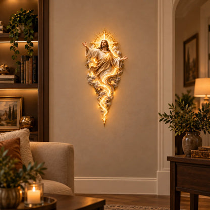 🔥Last Day 50% OFF -  ✝️ Light of the World Jesus Wall Sculpture – A Radiant Symbol of Faith for the Home