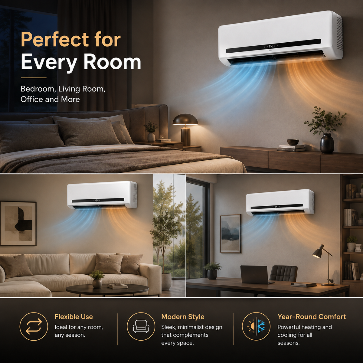 Fast Cooling & Heating❄️🔥 2-in-1 Wall-Mounted Heater & Air Cooler | Built for Everyday Living🍃