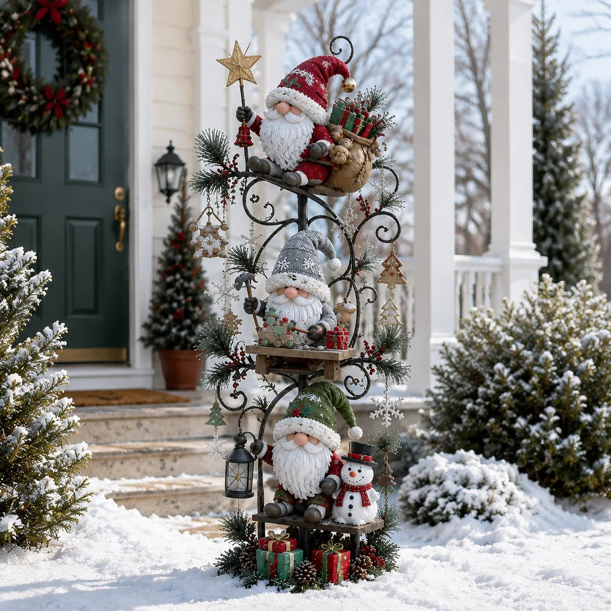 🎄🍄 Christmas Gnome Workshop Solar Garden Light 🎁🌟