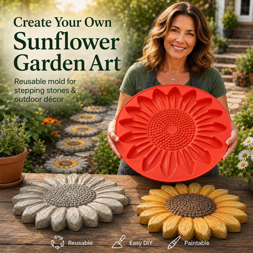 💥LAST DAY｜55% OFF 🌻Reusable Sunflower Stepping Stone Mold