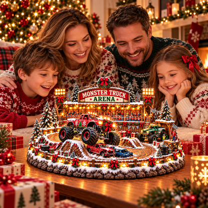 🚗 Christmas Classic Gas Station Village –4 Holiday Vehicle Scenes