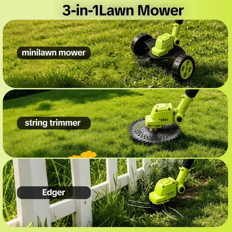 🔥FLASH SALE SAVE 55% OFF🌿21V 3-in-1 Cordless Trimmer Edger Mini Mower (2 Batteries Included)