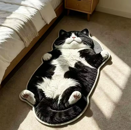 🐱Chubby Tabby Cat Shaped Rug – Soft Cat Lover Home Decor