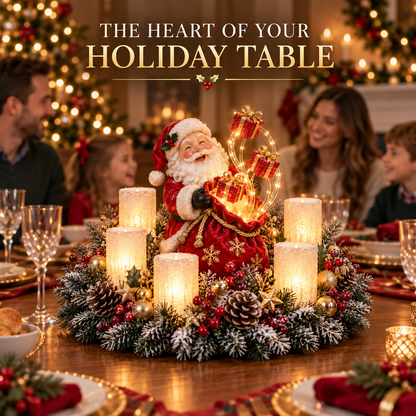 🎄 Lighted Christmas Centerpiece with Warm Flameless Candle Glow – 5 Festive De