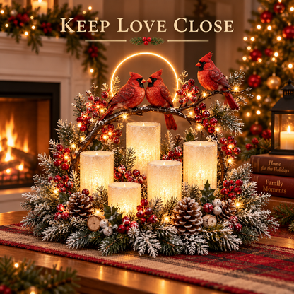 🎄 Lighted Christmas Centerpiece with Warm Flameless Candle Glow – 5 Festive De