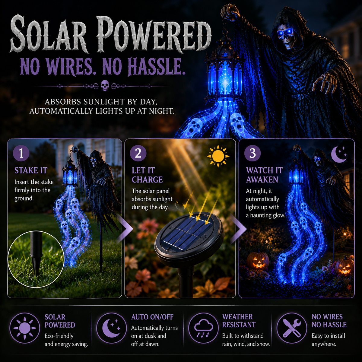 🎁 Today Only: 54% OFF 🎁Animated Halloween Soul Harvester Garden Light Collection💀