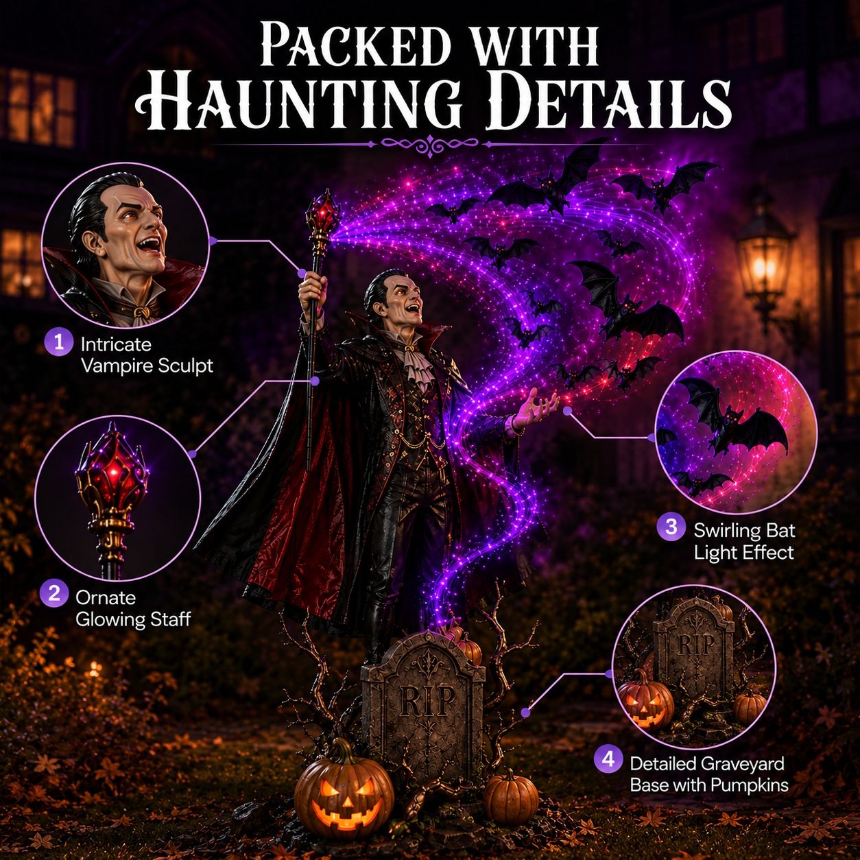 🎃🧛Today 49% OFF🦇Vampire Summoning Bats Garden Light