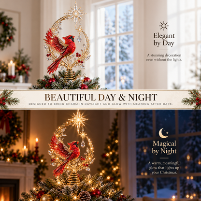 🐦Solar Cardinal Memorial Tree Topper, In Loving Memory Christmas Ornament🌲🌲