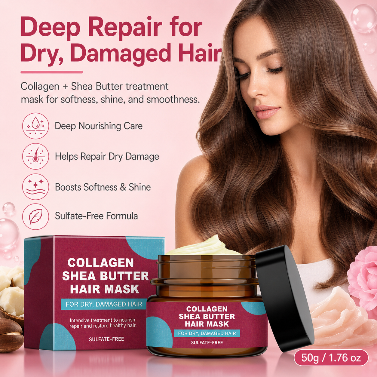 💆‍♀️Keratin Deep Repair Hair Mask – Revive Dry, Damaged Dull Hair