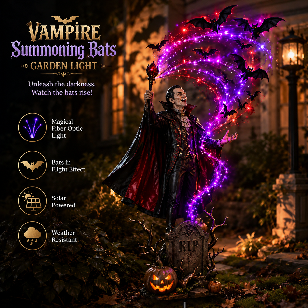 🎃🧛Today 49% OFF🦇Vampire Summoning Bats Garden Light