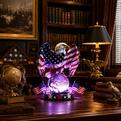 🦅 American Pride Decor- 🇺🇸 Freedom Eagle Patriotic LED Table Lamp✨